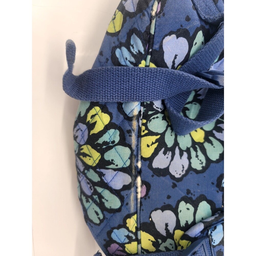 Vera Bradley Blue Floral Backpack Indigo Pop Medium Quilted School Cottagecore - Picture 3 of 7